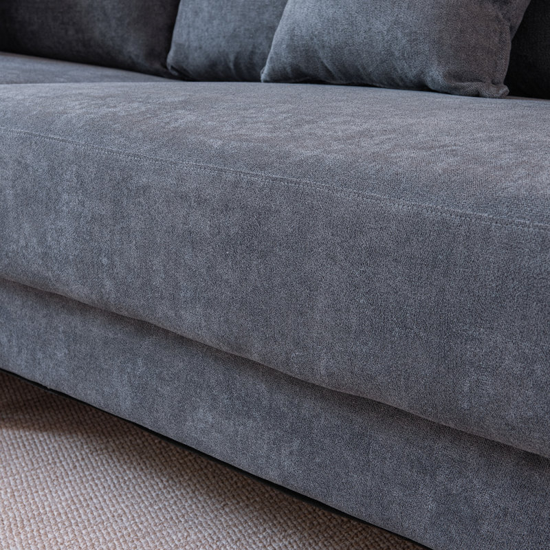 Ebern Designs Daizjah 122''Wide One Arm Sectional Sofa Curved Couch with 2 Pillows Wayfair